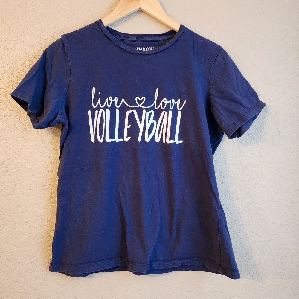 Live love volleyball navy blue short sleeve shirt Size M